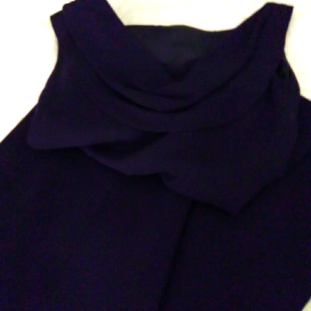 Evan- Picone size 4 long scope back Eggplant dress